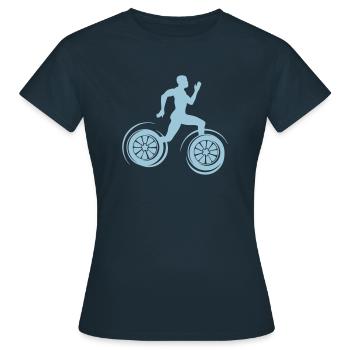 Sportler Sprinter Leichtathletik Radrennen - Frauen T-Shirt - Navy - Vorne - AI Model Female 172 dark (172cm)