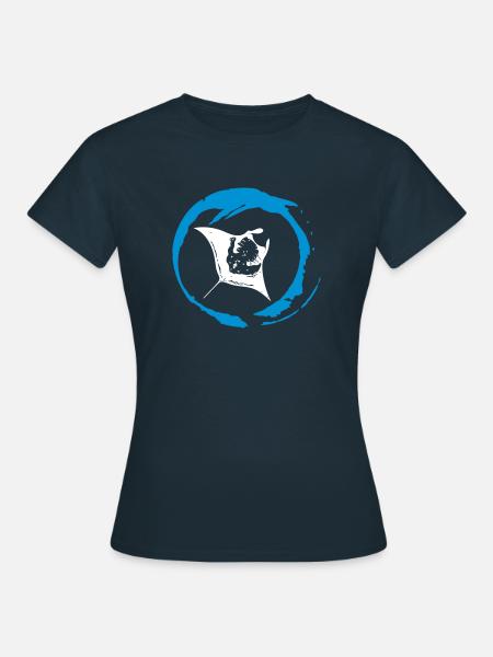 Manta im Luftblasen Kreis - Frauen T-Shirt - Navy