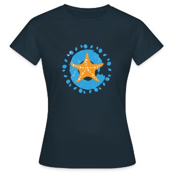Seestern - Frauen T-Shirt - Navy - Vorne - AI Model Female 172 dark (172cm)