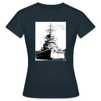 Lorenz_x Bismarck - Frauen T-Shirt - Navy - Vorne - AI Model Female 172 dark (172cm)