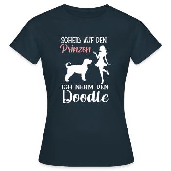Goldendoodle - Frauen T-Shirt - Navy - Vorne - AI Model Female 172 dark (172cm)