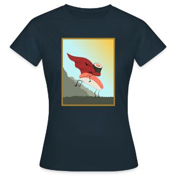Sushi-Malerei - Frauen T-Shirt - Navy - Vorne - AI Model Female 172 dark (172cm)