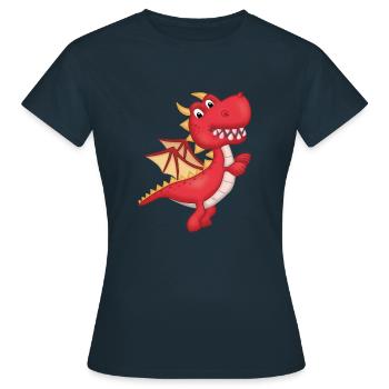 Malin petit Dragon rouge - T-shirt Femme - marine - Devant - AI Model Female 172 dark (172cm)