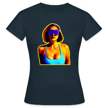 Dernier soleil sur Mars - Faits saillants - T-shirt Femme - marine - Devant - AI Model Female 172 dark (172cm)