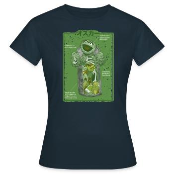 Sesamstraße Oscar Anatomie Mülltonne - Frauen T-Shirt - Navy - Vorne - AI Model Female 172 dark (172cm)
