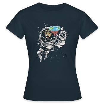 Terre plate pour terre plate - T-shirt Femme - marine - Devant - AI Model Female 172 dark (172cm)