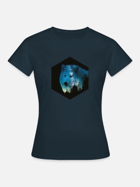 Wolf - Frauen T-Shirt - Navy