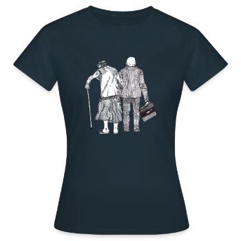 Couple d'âge mûr - Conservateur de la douleur - T-shirt Femme - marine - Devant - AI Model Female 172 dark (172cm)