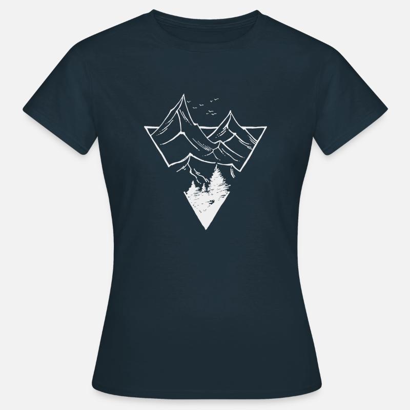 Triangle, Mountains & Forest - Women's T-Shirt - navy