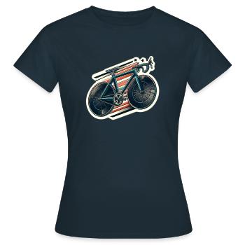 Schnelles Rennrad - Frauen T-Shirt - Navy - Vorne - AI Model Female 172 dark (172cm)