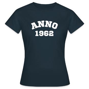 Anno 1962 Geburtstag Geburtsjahr - Frauen T-Shirt - Navy - Vorne - AI Model Female 172 dark (172cm)