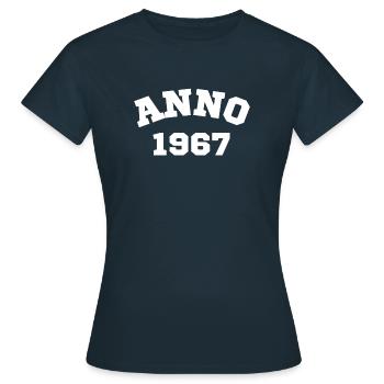 Anno 1967 Geburtstag Geburtsjahr - Frauen T-Shirt - Navy - Vorne - AI Model Female 172 dark (172cm)