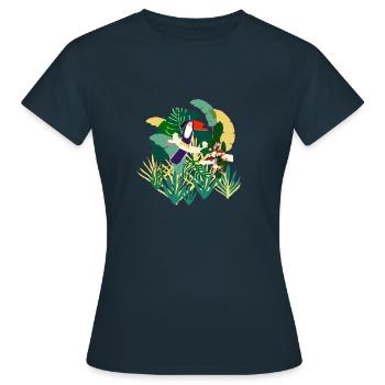 Tukan tropicool - Frauen T-Shirt - Navy - Vorne - AI Model Female 172 dark (172cm)