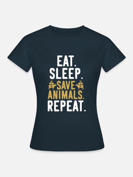 Vegan Vegan Vegan Repeat - Women's T-Shirt - navy