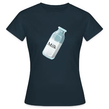 Milch - Frauen T-Shirt - Navy - Vorne - AI Model Female 172 dark (172cm)