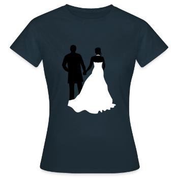 bride and groom 16 copy - Women's T-Shirt - navy - Front - AI Model Female 172 dark (172cm)