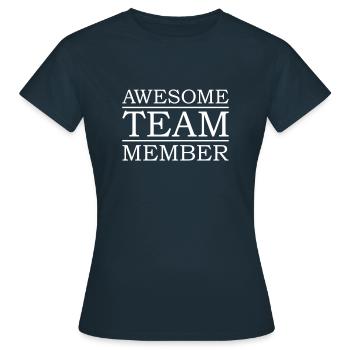 Team awesome leider geil Bester Fußballverein - Frauen T-Shirt - Navy - Vorne - AI Model Female 172 dark (172cm)
