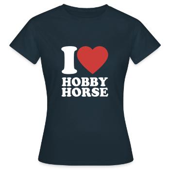 J’aime hobby cheval - Coeur - Hobby - T-shirt Femme - marine - Devant - AI Model Female 172 dark (172cm)