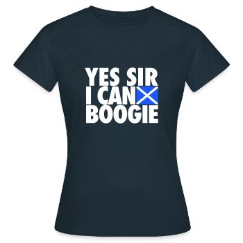 Scotland Fans Euros T-Shirt Yes Sir, I Can Boogie - Women's T-Shirt - navy - Front - AI Model Female 172 dark (172cm)