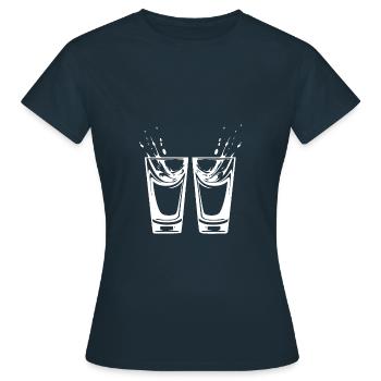 Tequila Glas - Frauen T-Shirt - Navy - Vorne - AI Model Female 172 dark (172cm)