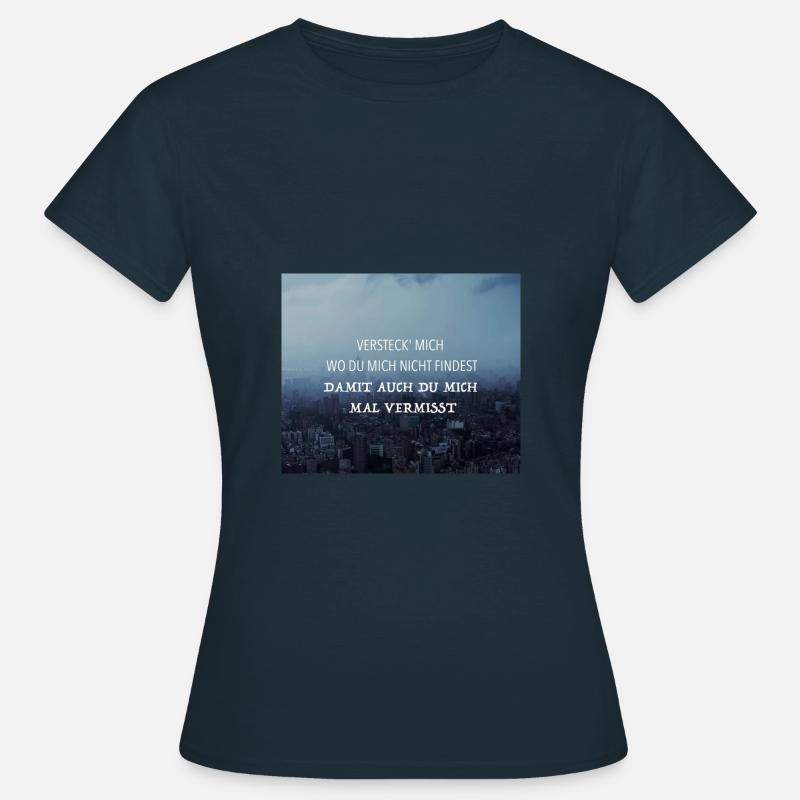Ich will nur - Philipp Poisel - Frauen T-Shirt - Navy