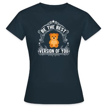 Teddy - Teddybär Stofftier Geschenkidee Geschenk - Frauen T-Shirt - Navy - Vorne - AI Model Female 172 dark (172cm)