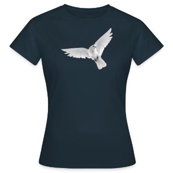 Colombe blanche Colombe de la Paix Oiseau voler beauté - T-shirt Femme - marine - Devant - AI Model Female 172 dark (172cm)
