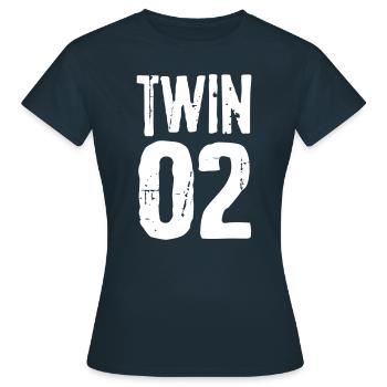 Twin 01 02 Twins Partnerlook Twin cadeau - T-shirt Femme - marine - Devant - AI Model Female 172 dark (172cm)