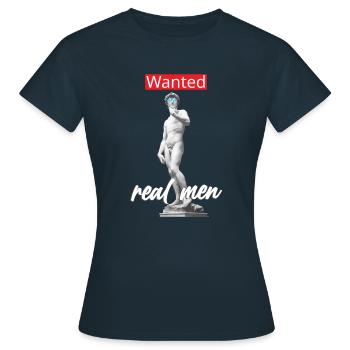 Statue von Michelangelo in lustiger Brille - Frauen T-Shirt - Navy - Vorne - AI Model Female 172 dark (172cm)