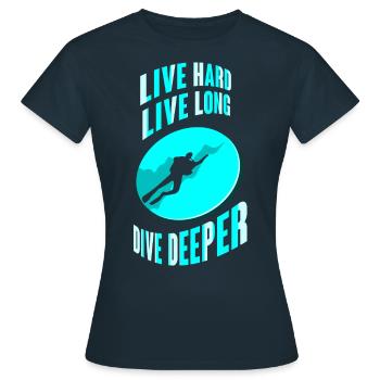 Plongée Plongée Instructeur de plongée Plongée - T-shirt Femme - marine - Devant - AI Model Female 172 dark (172cm)