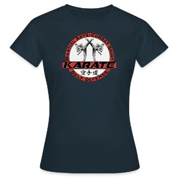 Karate Kampfsport Kampfkunst - Frauen T-Shirt - Navy - Vorne - AI Model Female 172 dark (172cm)