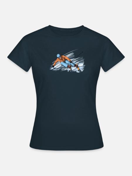 Skiing - Frauen T-Shirt - Navy