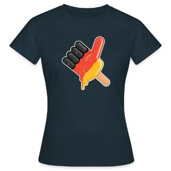 popsicles Finger "comme" l'Allemagne - T-shirt Femme - marine - Devant - AI Model Female 172 dark (172cm)