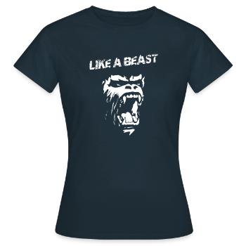 like a beast - Women's T-Shirt - navy - Front - AI Model Female 172 dark (172cm)