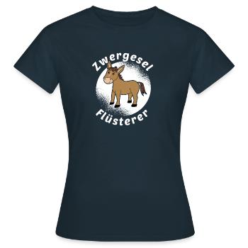Zwergesel Flüsterer Miniesel Esel Muli Geschenk - Frauen T-Shirt - Navy - Vorne - AI Model Female 172 dark (172cm)
