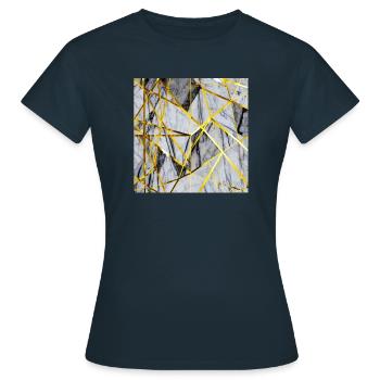 Marmor Mosaik Gold Textur - Frauen T-Shirt - Navy - Vorne - AI Model Female 172 dark (172cm)
