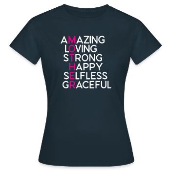 Beste Mutter aller Zeiten - Frauen T-Shirt - Navy - Vorne - AI Model Female 172 dark (172cm)