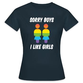 Désolé les garçons, j’aime les filles - T-shirt Femme - marine - Devant - AI Model Female 172 dark (172cm)