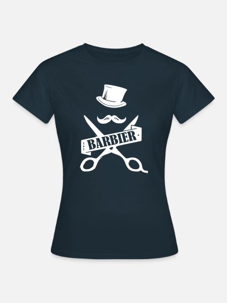 barber barbier shirt - Frauen T-Shirt - Navy