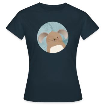niedlicher Hase mit Schlappohren im Aquarell Patch - Frauen T-Shirt - Navy - Vorne - AI Model Female 172 dark (172cm)