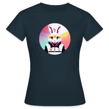 Lapin, Lapin, Lapin de Pâques - T-shirt Femme - marine - Devant - AI Model Female 172 dark (172cm)