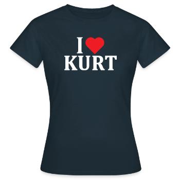 nom t-shirt J’aime Kurt idée cadeau t-shirt - T-shirt Femme - marine - Devant - AI Model Female 172 dark (172cm)