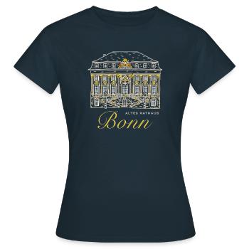 Old Town Hall Bonn - Women's T-Shirt - navy - Front - AI Model Female 172 dark (172cm)