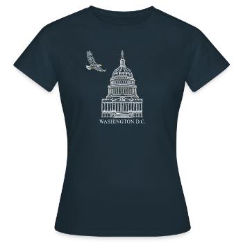 Washington D.C., Structure du Capitole, Pygargue à tête blanche - T-shirt Femme - marine - Devant - AI Model Female 172 dark (172cm)