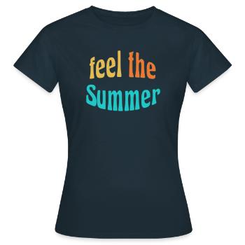 Feel the Summer - Women's T-Shirt - navy - Front - AI Model Female 172 dark (172cm)