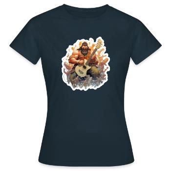 Barbar als Barde – Funny Fantasy RPG Design - Frauen T-Shirt - Navy - Vorne - AI Model Female 172 dark (172cm)