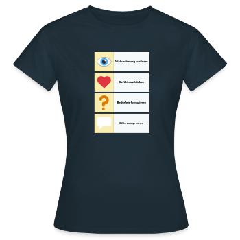 Gewaltfreie Kommunikation - Frauen T-Shirt - Navy - Vorne - AI Model Female 172 dark (172cm)