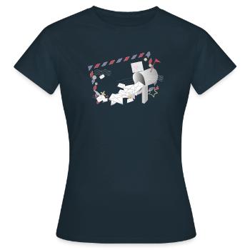 Cadre de poste aérienne avec lettres et boîte aux lettres - T-shirt Femme - marine - Devant - AI Model Female 172 dark (172cm)