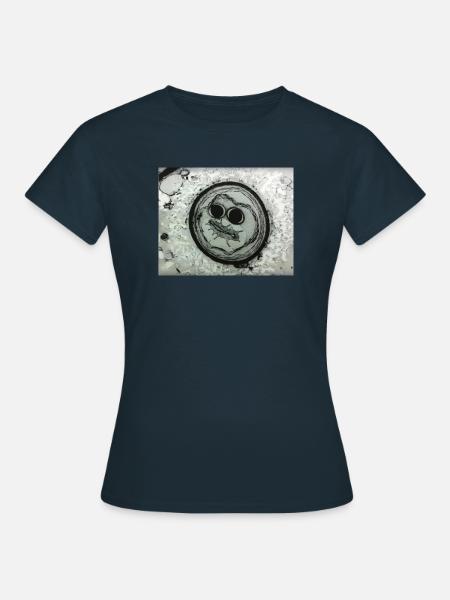Planetengesicht mit Sonnenbrille - Frauen T-Shirt - Navy