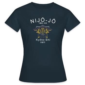 Nijo-jo Castle, Kyoto Imperial Villa, Japan, drawing - Women's T-Shirt - navy - Front - AI Model Female 172 dark (172cm)